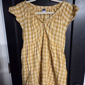 Old Navy Yellow Checkered Mini Dress
